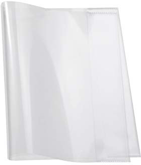 HERMA 14040 Buchumschlag für Workbook 30 x 43,1 cm, Buchhülle mit Beschriftungsetikett & Kantenschutz aus abwischbarer Polypropylen-Folie, Buchschoner für Schulbücher, transparent