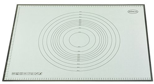 RÖSLE Back- und Arbeitsmatte Silikon, Hochwertige Teigmatte als Unterlage mit Maßen, rutschfest, hitzebeständig und wiederverwendbar, Silikon, spülmaschinengeeignet, Weiß