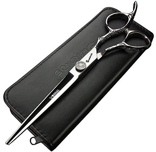 18 cm professionell frisörsax barberare rosmönster hårstylist saxar stylingverktyg japanska klippare i rostfritt stål (17,78 cm klippsax-E)