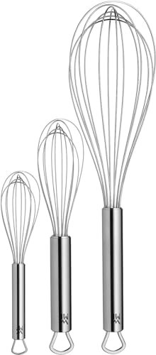 WMF Profi Plus - Set di 3 fruste in Acciaio Inox parzialmente Smerigliato, Frusta, Frusta, Frusta, Lavabile in lavastoviglie