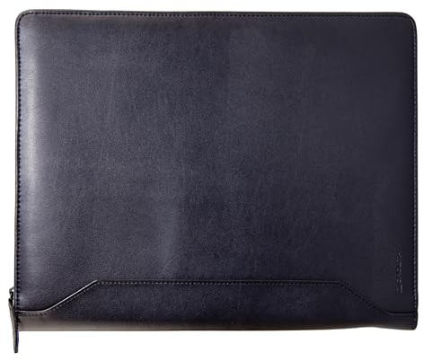 monolith 2000002910 - Konferenzmappe schwarz in Lederoptik, Schreibmappe mit Block und Fächern, Dokumentenmappe DIN A4