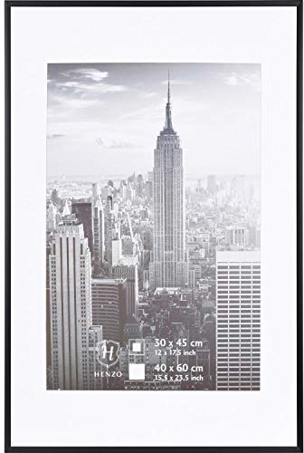 Henzo 8140708 Manhattan Bilderrahmen, Aluminium, Schwarz, Bildformat 40x60 cm