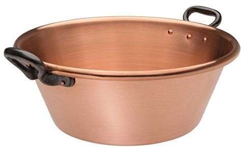 BAUMALU - Bassine à Sucreries Cuivre Massif - Bassine à Sucreries Conique à Bord Roulé - Tous Feux sauf Induction - Fabrication Française - Ø40cm, 12L - Cuivre