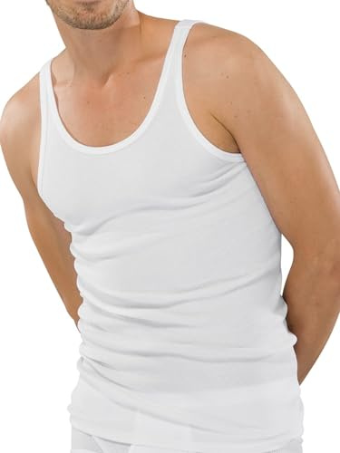 Schiesser Herren Sportjacke Unterhemd, Weiß (100-weiss), L EU