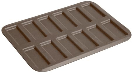 LOUIS TELLIER - Plaque à Mini Financiers/Biscuits Rose de Reims Professionnelle - Anti Adhérent - Démoulage Rapide et Parfait - 12 empreintes - Excellente conductivité thermique - Fabriqué en France