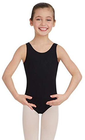 Capezio girls Team Basic Tank athletic leotards, Black, 6 8 US