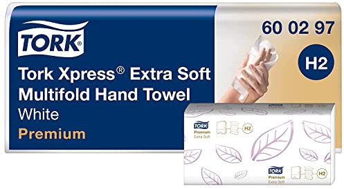 Tork Xpress extra weiche Multifold Papierhandtücher 600297 - H2 Premium Falthandtücher für Handtuchspender - extra weich und saugfähig, 2-lagig, weiß - 7 x 100 Tücher