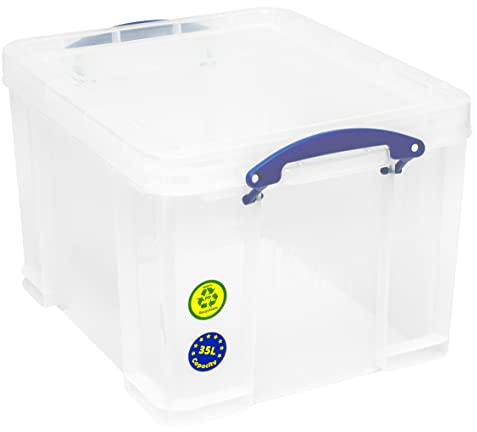 Really Useful Box Plastic Storage 35 Litre Clear