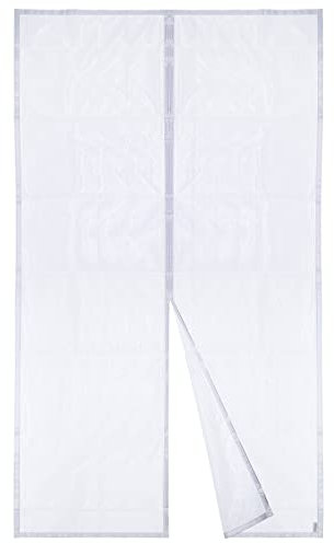 Apalus Zanzariera con Magneti per Porte, 140 x 240CM - Rete Fine, Tenda Totalmente Magnetica, si Chiude da Sola - Non Accorciabile (col. Bianco)