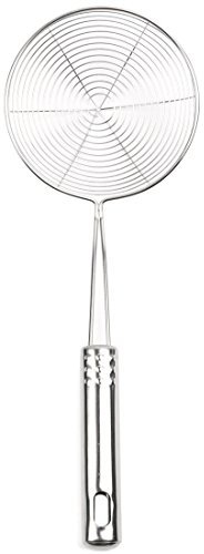 Sourcingmap Kitchen Utensil Stainless Steel Mesh Strainer Ladle Spider Skimmer Fry Spoon Noodle Basket 4.7 Inch