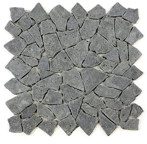 DIVERO 9 Fliesenmatten Naturstein Mosaik aus Andesit für Wand und Boden grau á 35 x 35 cm