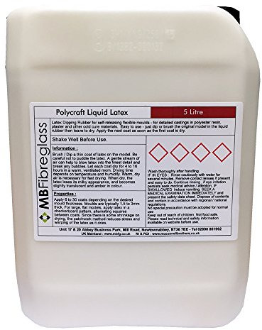 Polycraft Liquid Latex for Mould Making - Professional Grade Mould Making Material for Artists, Crafters, Flexible, Durable, Ideal for Casting, Sculpting, Model Making, Crafting - 5 Litre