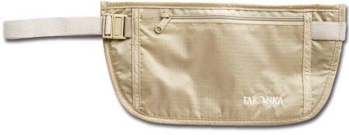 Tatonka Bauchtasche Skin Document Belt L - Flache Hüfttasche mit großem Reißverschluss-Fach - Zum versteckten Tragen unter der Kleidung (Natural)