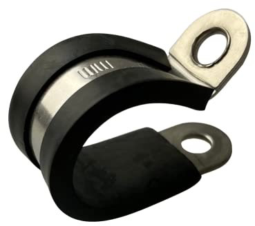 T&R Clip collari Foderati in Gomma 5 x 20mm per Tubi - Acciaio Inossidabile, qualità Premium