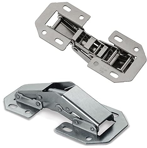 10 X Mprofi MT® Cabinet 90 Degree Full Overlay Hinges Kitchen Surface Mount Hinges Furniture Concealed Cupboard Door Hinge with Self-Closing (Spring) Depth Adjustable Nickel-Plated