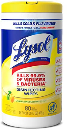 Disinfecting Wet Wipes, Lemon and Lime Blossom 7 x 8, 80/Canister, Sold as 1 Each