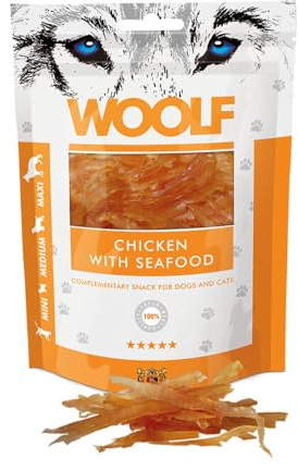 Snacks Naturales para Perros y Gatos | Bocaditos de Pollo y Marisco Sin Conservantes | Chuches para Perros Naturales | Premios Saludables | Dog Treats | Snack Hermético | 100g