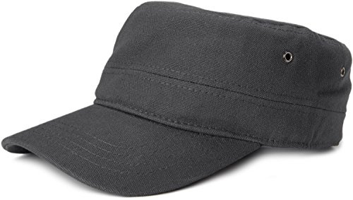 styleBREAKER Unisex Military Cap aus Baumwoll-Canvas | Army Cap mit gebogenem Schirm | verstellbare Schirmmütze für Damen und Herren, Farbe:Anthrazit