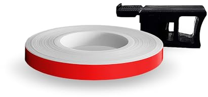4R Quattroerre.it 10297 Wheel Stripes Tiras Adhesivas para Llantas de Moto con Aplicador, Rojo Raza, 7 mm x 7 mt