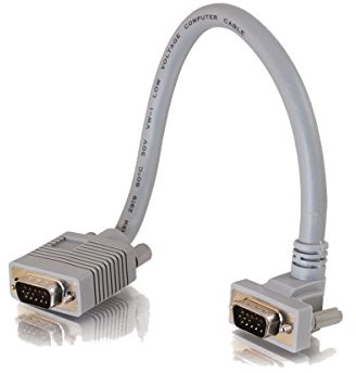 C2G 0,5M Premium HD15 SXGA VGA auf VGA Monitorkabel mit 90-Grad-Stecker. VGA-Stecker auf VGA-Computerkabel mit 90-Grad-Winkel