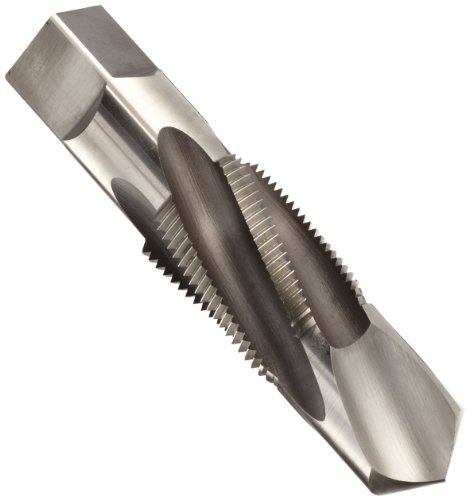 Dormer E653 High-Speed Steel Combination Drill and Pipe Tap, NPT, Uncoated (Bright) Finish, Round Shank with Square End, 1/2-14 Thread Size