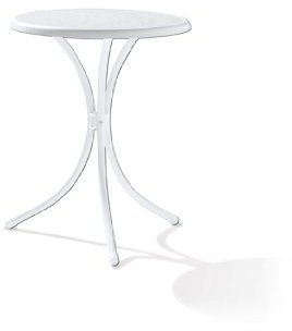 Sieger 200/A Bistro-Tisch mit mecalit-Pro-Platte Ø 60 cm, Stahlrohrgestell graphit, Tischplatte Schieferdekor anthrazit