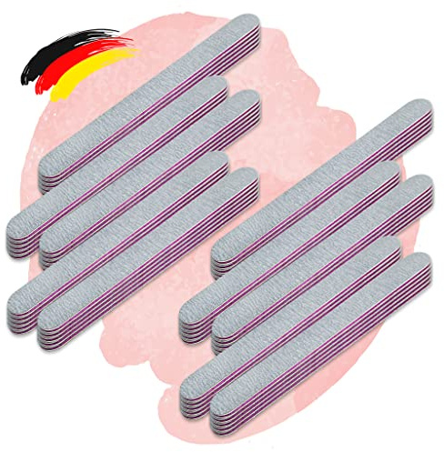 Profi Feilen 100/180 Zebra Gerade Set - Nageldesign Nagelfeile für Nagel Modellage - 50er Pack