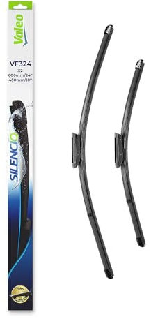 VALEO Silencio Escobilla - VF324 - Kit de Alto Rendimiento, Visibilidad Superior en Carretera, Fácil Instalación, Hojas Planas Originales de 600mm/450mm - Delanteras - Juego de 2 Escobillas - 574365