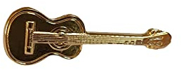 GEWA 980037 Unisex-Brosche Anstecknadel Gitarre, goldfarbig