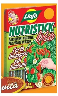 LINFA NUTRISTICK BIO Bastoncini NUTRITIVI per Piante da ORTO in Vaso PZ. 24