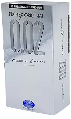 Protex Original 0.02 Ultime Finesse, latexfreie Kondome ohne Geruch und mit besonders dünenr Wandstärke, 1 x 12 Stück