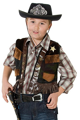 Rubie's 12237-116 karneval Deputy-väst maskeradkostym karneval Sheriff, storlek: 116, flerfärgade