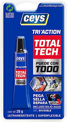 Ceys - Total Tech pegamente triaction - Pega, sella y repara - Para todo tipo de materiales - 10GR