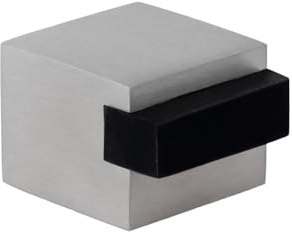 EVI Herrajes | Quadratischer Türstopper, Klebemontage | 25 x 25 mm | Edelstahl AISI 304, Schwarzer Gummi | Hervorragende Haftung | I-197/25HAM