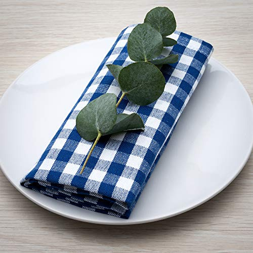 FILU Servietten 8er Pack Blau/Weiß kariert (Farbe und Design wählbar) 45 x 45 cm - Stoffserviette aus 100% Baumwolle im skandinavischen Landhausstil