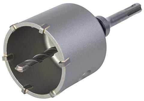 wolfcraft Corona de perforación con broca de carburo y adaptador SDS-Plus I 5483000 I Para instalaciones sanitarias y eléctricas en hormigón, paredes de ladrillo y piedra; profundidad de corte: 46 mm