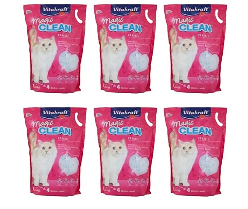 Vitakraft Magic Clean Katzenstreu, Silikon, 5 Liter, 6 Stück