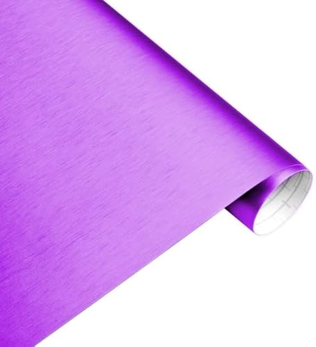 (7,45€/m2) Könighaus Gebürstetes Alu Lila Chrome Folie 300 x 152 cm blasenfrei mit Anleitung (Autofolie)
