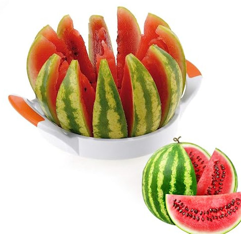 Westmark Melonenteiler, mit Klingenschutz, 29,7 x 21,5 x 3,6 cm, Rostfreier Edelstahl/Kunststoff, Jumbo, Weiß/Orange/Silber, 51602270