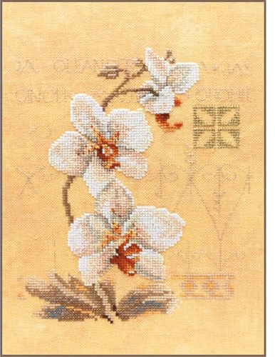 LANARTE PN siffertemönstrad paketering orkidé korsstygn, bomull, flerfärgad, 17 x 23 x 0,3 cm