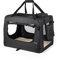 lionto Hundetransportbox faltbar für Reise & Auto, 82x58x58 cm, stabile Transportbox mit Tragegriffen & Decke für Katzen & Hunde bis 18 kg, robuste Hundebox aus Stoff für klein & groß, schwarz