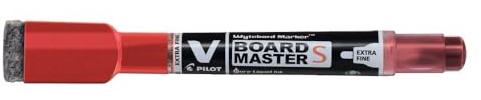 Pilot 454 V-Board Master S 3,5 mm Spitze extra feine Whiteboard Marker mit Radierer – Rot