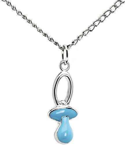 Body Candy Stainless Steel Chain Blue Fashion Pacifier Pendant Necklace, 18