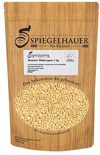Bäckerei Spiegelhauer Demeter Bio Dinkelkörner 1 kg I Keimfähig Samenfest I Urdinkel Oberkulmer Rotkorn I Für Keimbrot Frischkornbrei & Sprossen