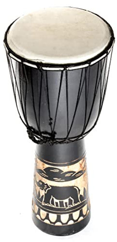 50cm Djembe Trommel Bongo Holztrommel Drum Darbuka Guter Klang Elefant Geschnitzt