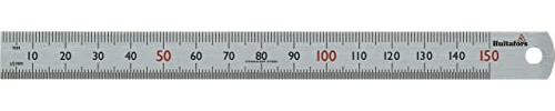 Hultafors Stahlmaßstab ((Halb-) Milimeterteilung, Länge 15 Zentimeter, aus gehärtetem rostfreien Stahl, Matt verchromte Oberfläche) 483162
