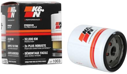 K&N Ölfilter - Patrone 68x84mm kompatibel mit Toyota, Scion, Suzuki, Pontiac, Chevrolet, Nissan, Daihatsu (HP-1003), weiß | Kompatibel mit: LEXUS ES, LS, UX, NISSAN 100NX, SUZUKI SWIFT II Schrägheck, VITARA Cabrio, TOYOTA CAMRY, CAMRY, CAMRY Kombi