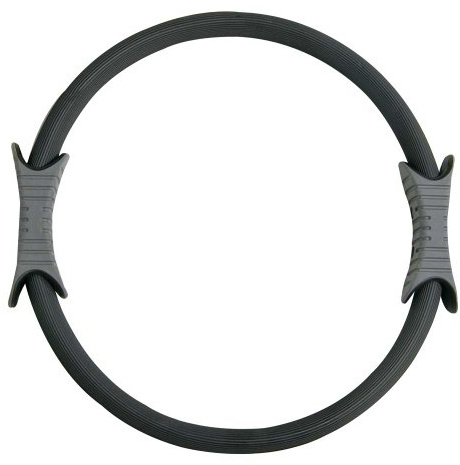Power Systems Fiberglass Pilates Ring with 2 Handles, Firm Resistance, Black (83923), 15-inch