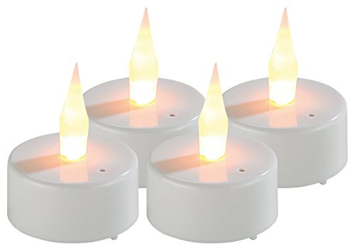 Lunartec Elektro Teelichter: LED-Teelichter mit Luftzugsensor und beweglicher Flamme, 4er-Set (LED zum Auspusten, Kerzen zum Auspusten, Echt)