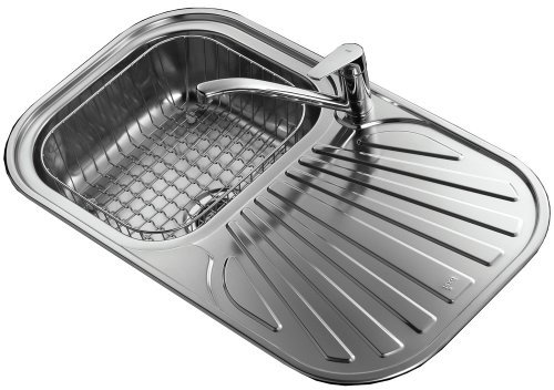 Teka - Fregadero Inox Teka Tekawaystylo1C1Ei1Mtp913Cesta, 1 Seno, Escurridor, Orientacion Izquierda, Mueble 45Cm, Orificio Griferia, Grifo, Cesta, Valvula Y Sifon